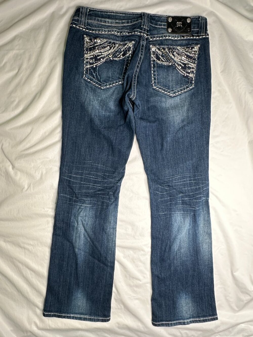 Miss Me Easy Boot Jeans Women's 30x32 Rhinestone Embellished